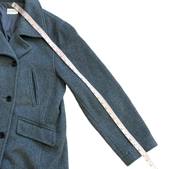 J. Crew Wool Cashmere Blend Gray Pea Coat Women’s L Classic Preppy Coastal Luxe - Picture 11 of 16